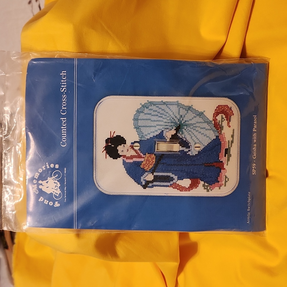 Fond Memories vintage Switchplate cover Counted Cross-stitch kit.